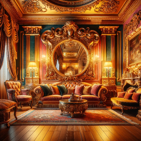 Grand Miroir doré baroque